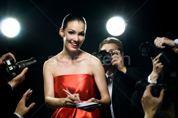 Paparazzi foto film star gelukkig Stockfoto © choreograph