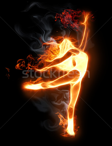 Simge parlak siyah kız moda vücut Stok fotoğraf © choreograph