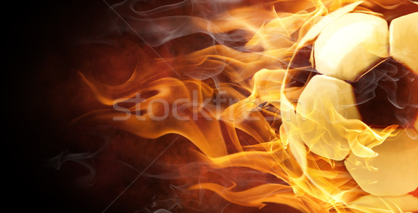 Simbolo luminoso nero fuoco calcio sport Foto d'archivio © choreograph