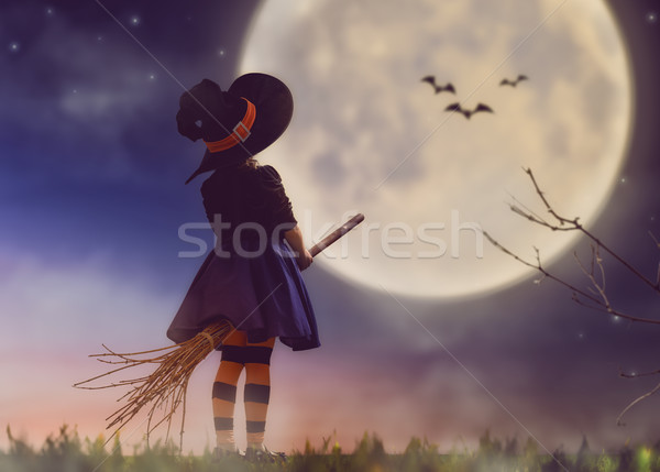 little witch outdoors Stock photo © choreograph