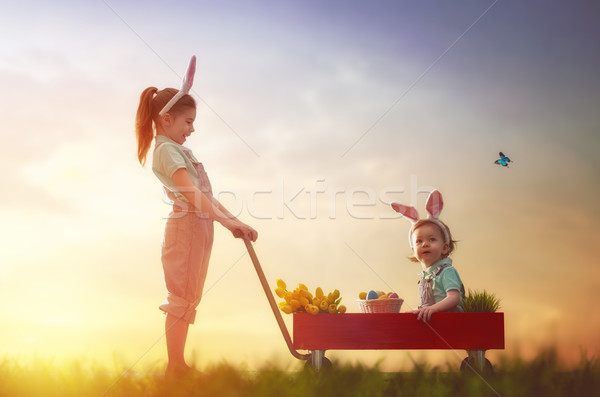 children wear bunny ears Stock photo © choreograph