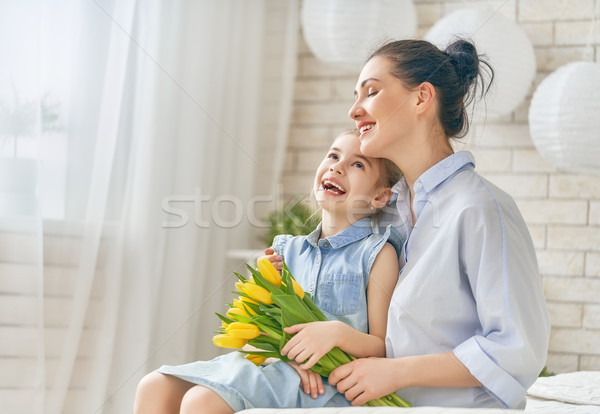 daughter congratulating mom Stock photo © choreograph