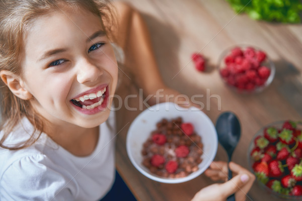 child having breakfast Stock photo © choreograph