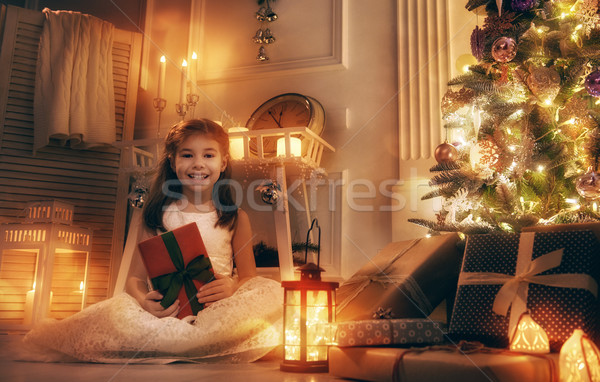girl with present Stock photo © choreograph