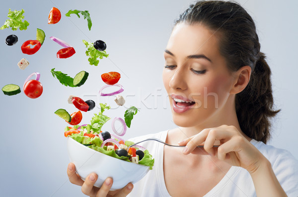 Mangiare sano alimentare bella ragazza donna bocca ritratto Foto d'archivio © choreograph