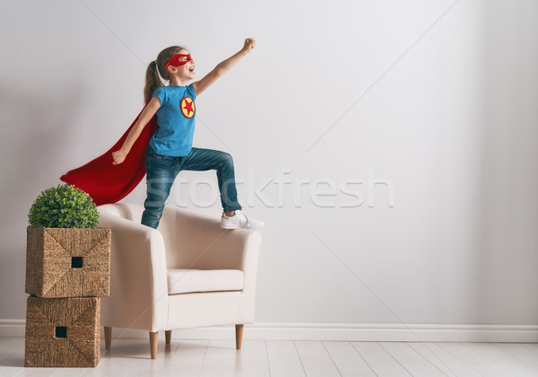 Сток-фото: ребенка · играет · superhero · мало · Kid · ярко