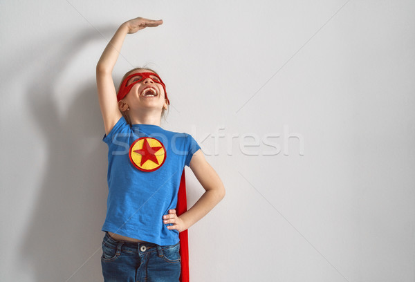 Сток-фото: ребенка · играет · superhero · мало · Kid