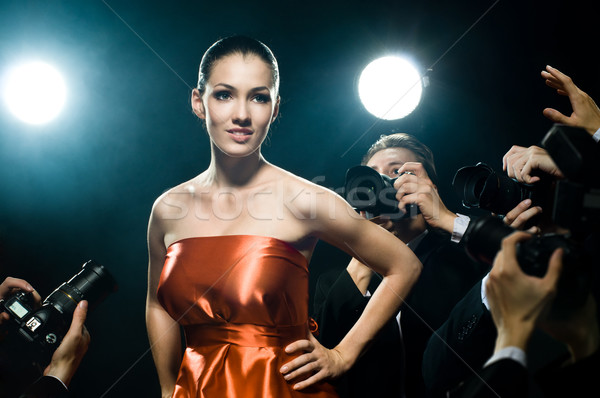 Paparazzi imagine film stea femeie Imagine de stoc © choreograph