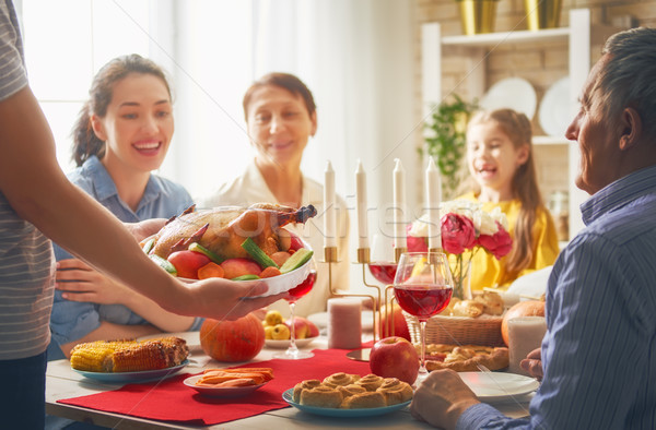 Stockfoto: Gelukkig · dankzegging · dag · najaar · feest · familie