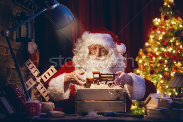 Clause cadeaux joyeux Noël heureux Photo stock © choreograph