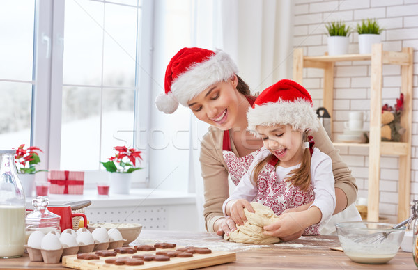 Cocina Navidad galletas madre hija mujer Foto stock © choreograph