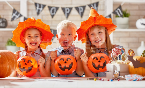 Ragazzi halloween cute piccolo bambini zucca Foto d'archivio © choreograph