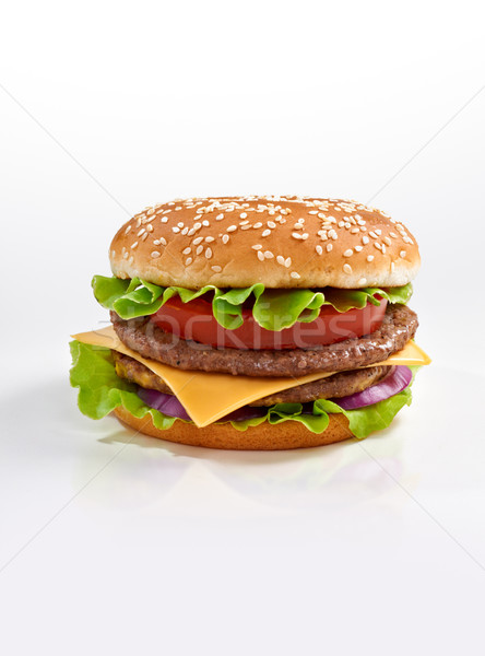 Hamburger smakelijk voedsel kaas diner Stockfoto © choreograph