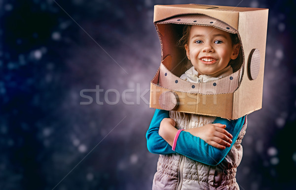 Astronauta bambino costume suit star giovani Foto d'archivio © choreograph