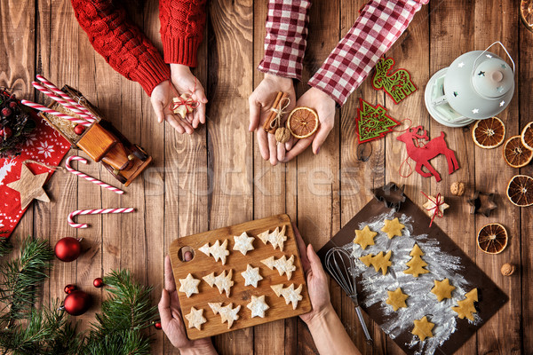 Noel aile gelenekler neşeli mutlu tatil Stok fotoğraf © choreograph