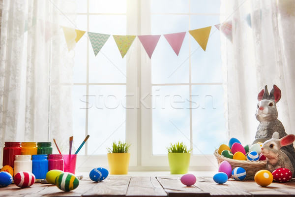 Table decorating for Easter Stock photo © choreograph