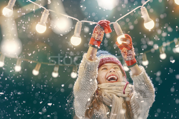 girl enjoying the holidays Stock photo © choreograph