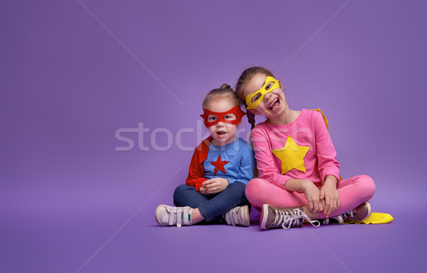 children are playing superhero Stock photo © choreograph