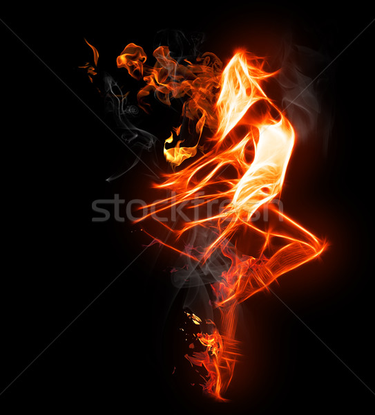 Símbolo brilhante preto menina fogo moda Foto stock © choreograph
