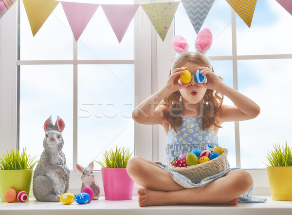 Zdjęcia stock: Dziewczyna · bunny · kłosie · cute · mały