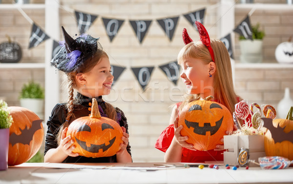 дети Хэллоуин Cute мало детей девочек Сток-фото © choreograph
