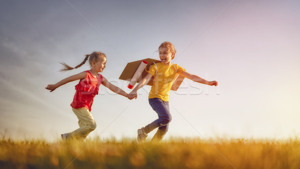 children playing astronaut Stock photo © choreograph