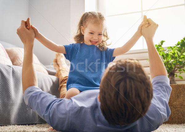 Papai criança jogar feliz amoroso família Foto stock © choreograph