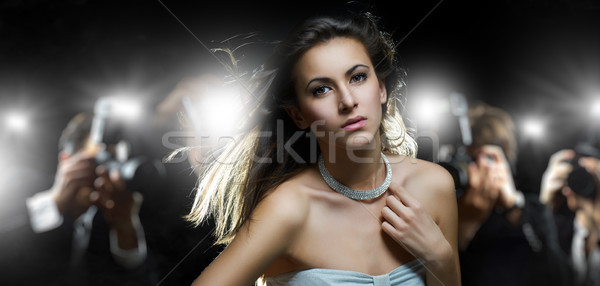 Paparazzi foto film star meisje Stockfoto © choreograph