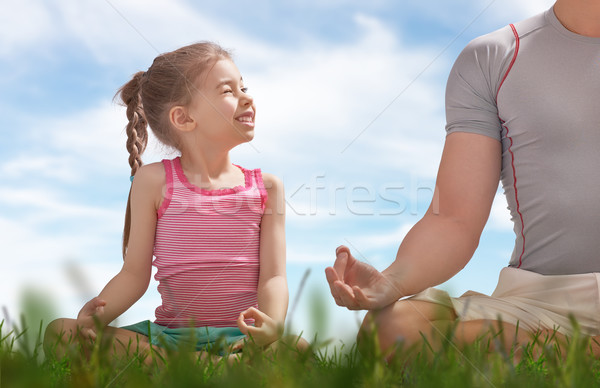 yoga on the grass Stock photo © choreograph