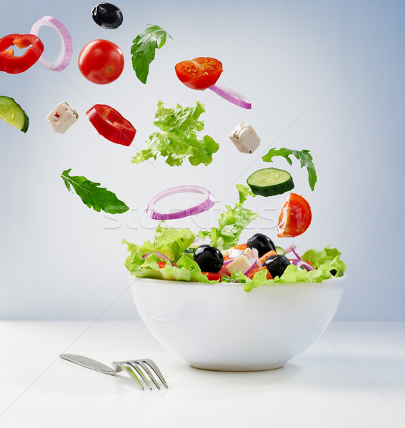 Vegetarier Salat frischen Platte Essen Gesundheit Stock foto © choreograph