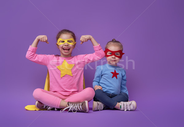 Stock photo: children are playing superhero