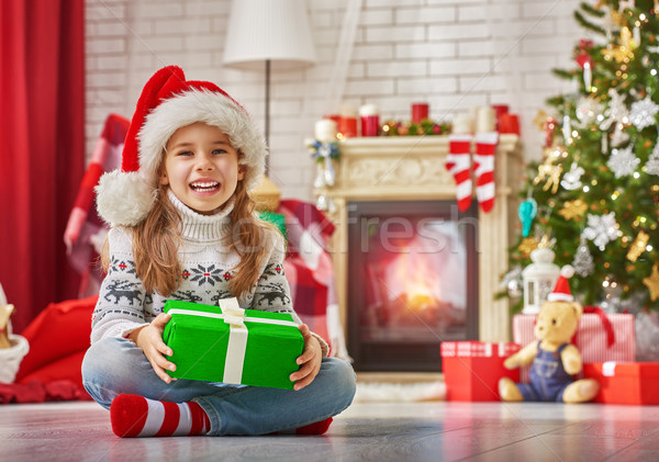 Christmas viering grappig glimlachend kind Stockfoto © choreograph