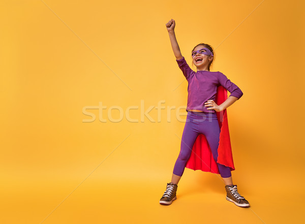 Сток-фото: ребенка · играет · superhero · мало · Kid · ярко