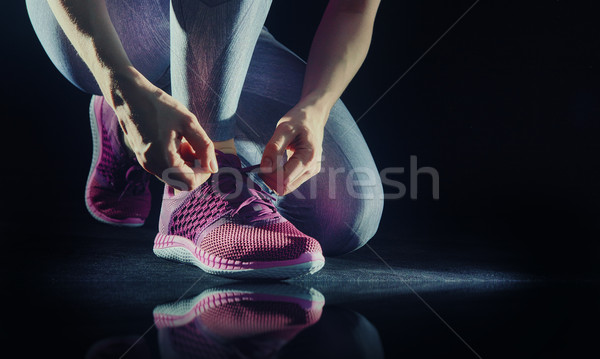 Sportolók láb közelkép egészséges életmód sport fogalmak Stock fotó © choreograph