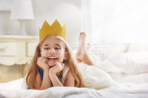 Stock fotó: Királynő · arany · korona · aranyos · kislány · hercegnő