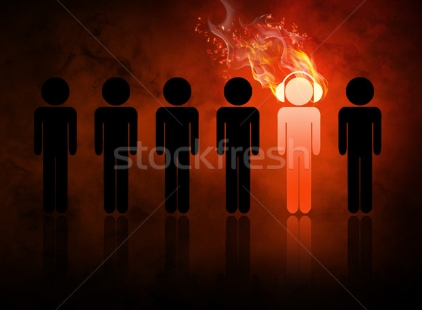 Tűz zene férfi absztrakt terv művészet Stock fotó © choreograph