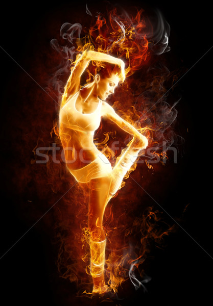 Szimbólum fényes fekete lány tűz divat Stock fotó © choreograph