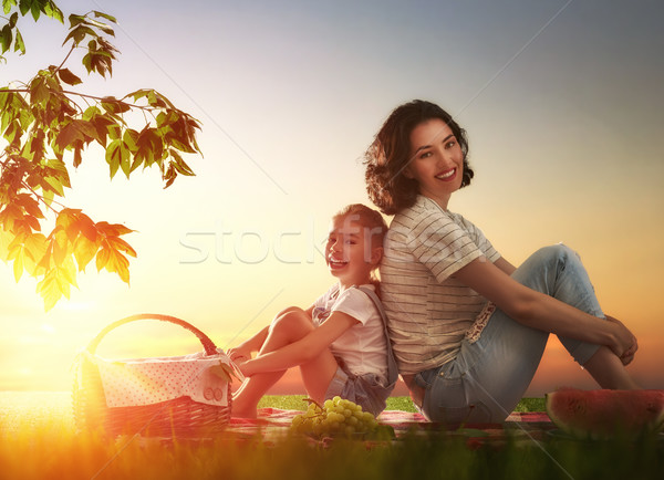 Foto stock: Família · juntos · jovem · mãe · criança · filha