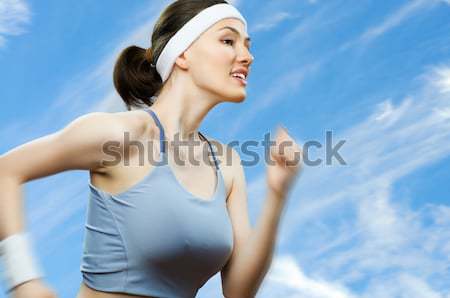 Meisje sport natuur vrouw fitness schoonheid Stockfoto © choreograph