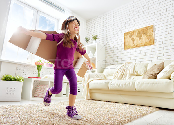 Enfant astronaute costume rêves enfants heureux [[stock_photo]] © choreograph