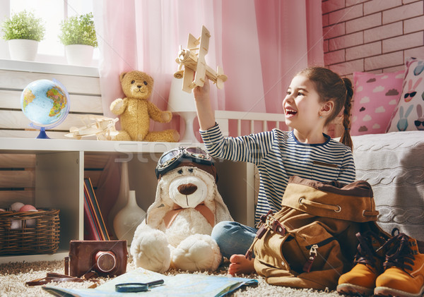 Stock photo: child getting ready for journey