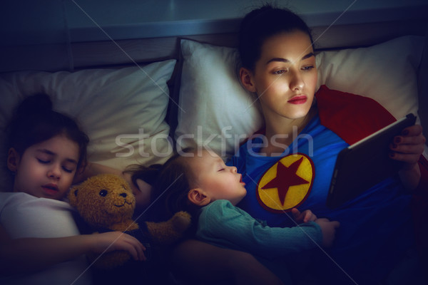 protection of the mother superhero Stock photo © choreograph