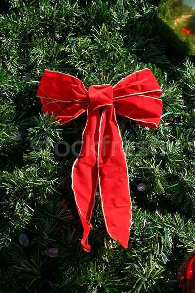 Christmas łuk czerwony sztuczny choinka Zdjęcia stock © chrisbradshaw
