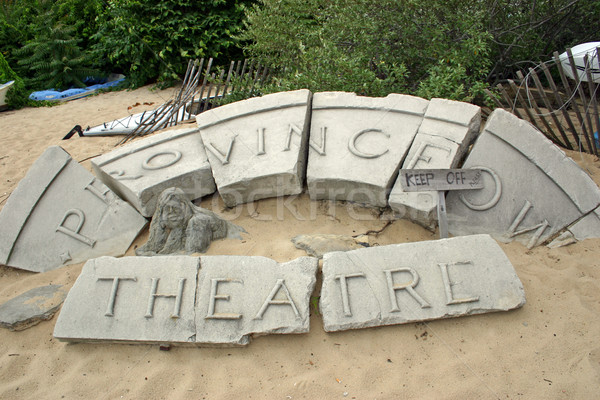 Teatr podpisania starych piasku kamień teatr Zdjęcia stock © chrisbradshaw