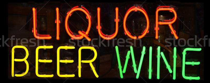 Teken gekleurd neonreclame lezing bier Stockfoto © chrisbradshaw