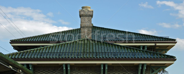 Dachu komin budowy cegły architektury Zdjęcia stock © chrisbradshaw