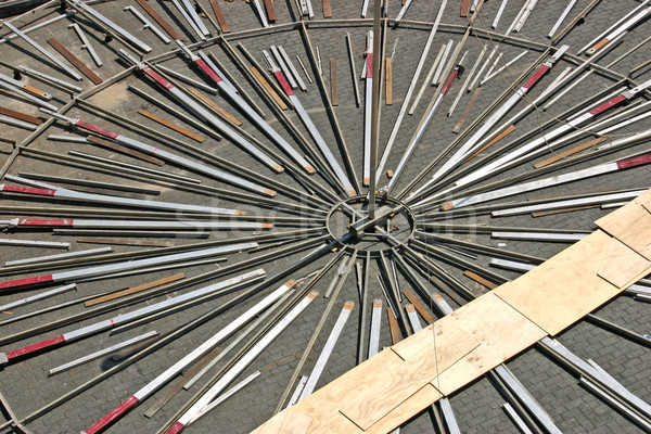Zelt heraus Vorbereitung abstrakten Design Metall Stock foto © chrisbradshaw