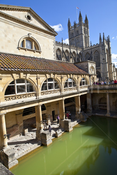 Roman Baths and Bath Abbey in Somerset Stock photo © chrisdorney