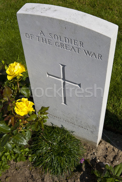 Grave of a Soldier of the Great War in Tyne Cot Cemetery Stock photo © chrisdorney