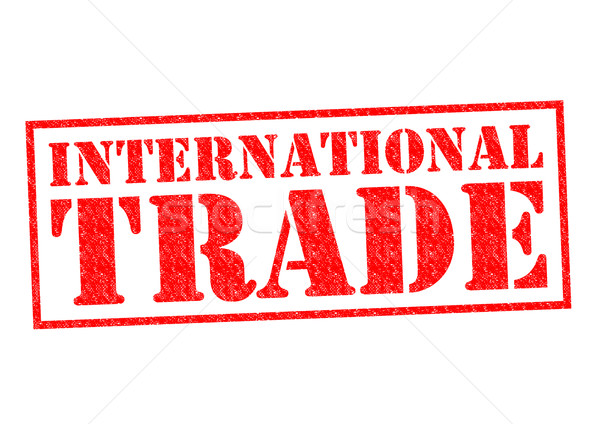 Uluslararası ticaret kırmızı beyaz pazarlama etiket Stok fotoğraf © chrisdorney